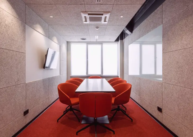Acoustic panels in an interview room